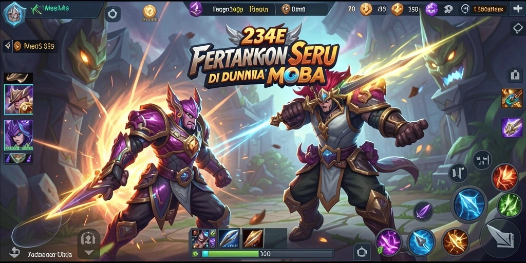 Gambaran pertarungan seru di arena 234E dengan karakter unik.