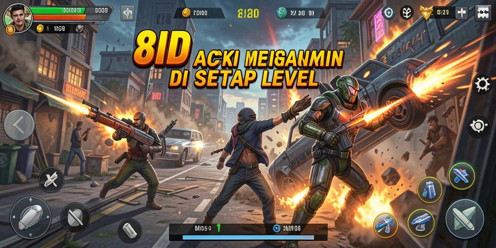 Screenshot gameplay 8ID menampilkan aksi mendebarkan dalam suasana pertempuran.