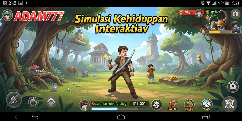 Tangkapan layar gameplay ADAM77 yang menunjukkan interaksi karakter dan lingkungan.