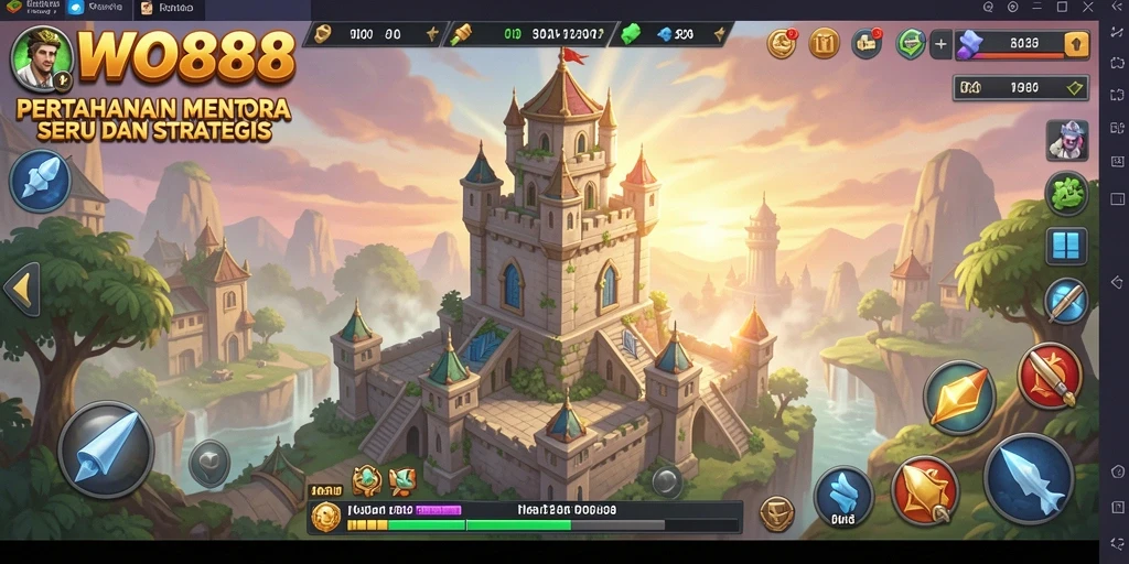 Tampilan seru gameplay Tower Defense BWO888 yang strategis.