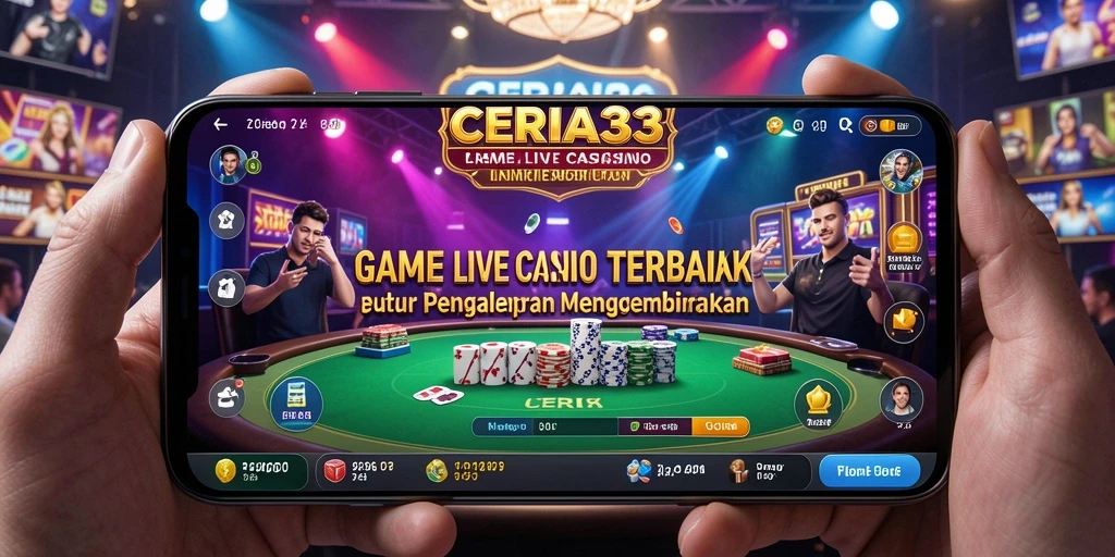 Tampilan gameplay Live Casino yang menegangkan dan seru di CERIA33.