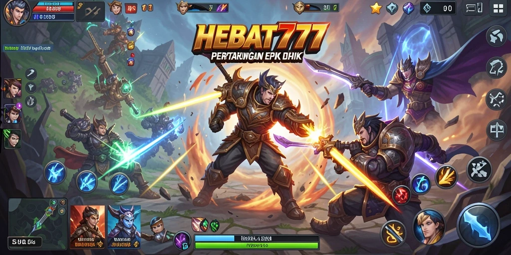 Gameplay seru HEBAT777 dalam pertarungan MOBA.