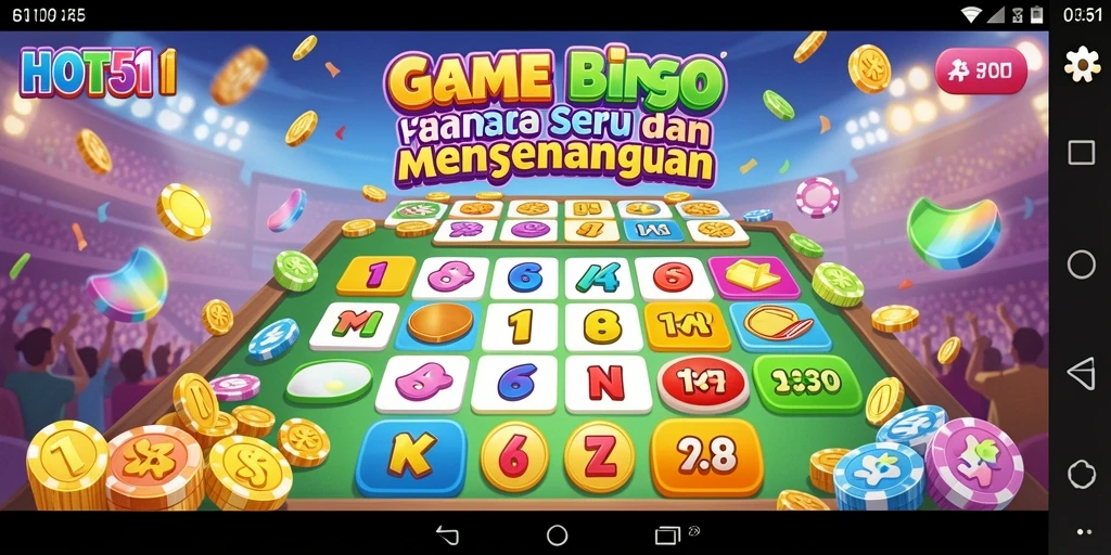Tampilan menarik saat bermain bingo seru di HOT51.