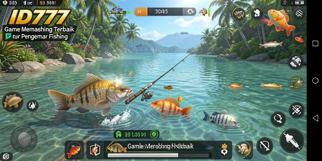 Gameplay ID777 yang menarik saat memancing ikan di laut.