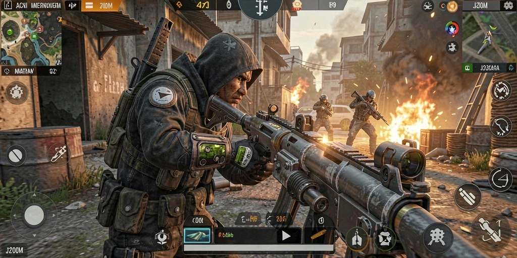 Tampilan gameplay menegangkan dari J200M dalam TPS.