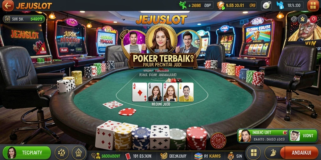 Tampilan gameplay Poker yang mendebarkan di JEJUSLOT.