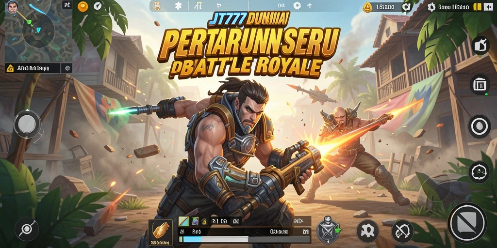 Tampilan seru gameplay JT777 di arena Battle Royale.