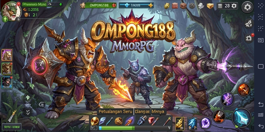 Tampilan gameplay epik di OMPONG188 dengan lingkungan yang menakjubkan.