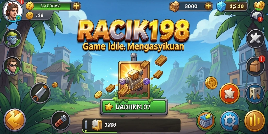 Tampilan gameplay yang menarik di RACIK198, penuh warna dan kreativitas.