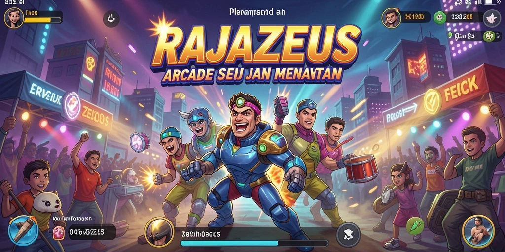 Screenshot utama RAJAZEUS menampilkan gameplay yang mendebarkan.
