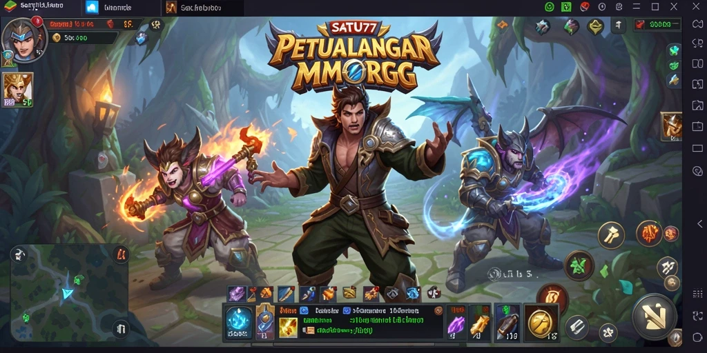 Menampilkan aksi seru dalam petualangan MMORPG SATU77.