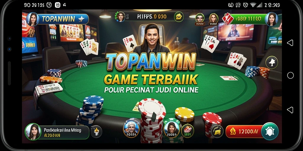 Screenshot gameplay Poker TOPANWIN yang mendebarkan dan penuh strategi.