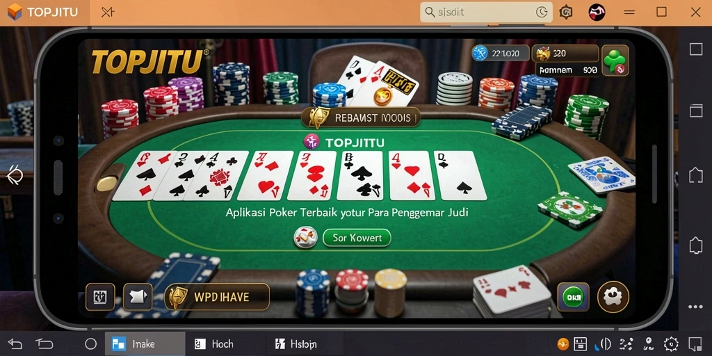 Tampilan gameplay seru di aplikasi poker TOPJITU.