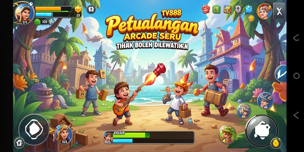 Screenshot TV888 menampilkan serunya gameplay Arcade yang mendebarkan.