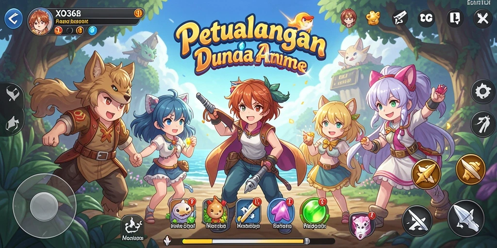 Tampilan seru dari gameplay XO368 yang penuh aksi Anime.